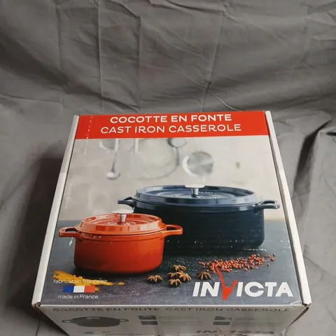 INVICTA CAST IRON CASSEROLE WITH LID – BLACK