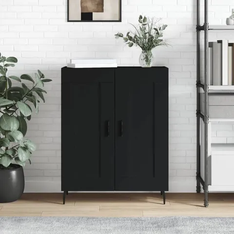 BOXED 17 STORIES SIDEBOARD 69.5X34X90 CM ENGINEERED WOOD 11 - BLACK (1 BOX)