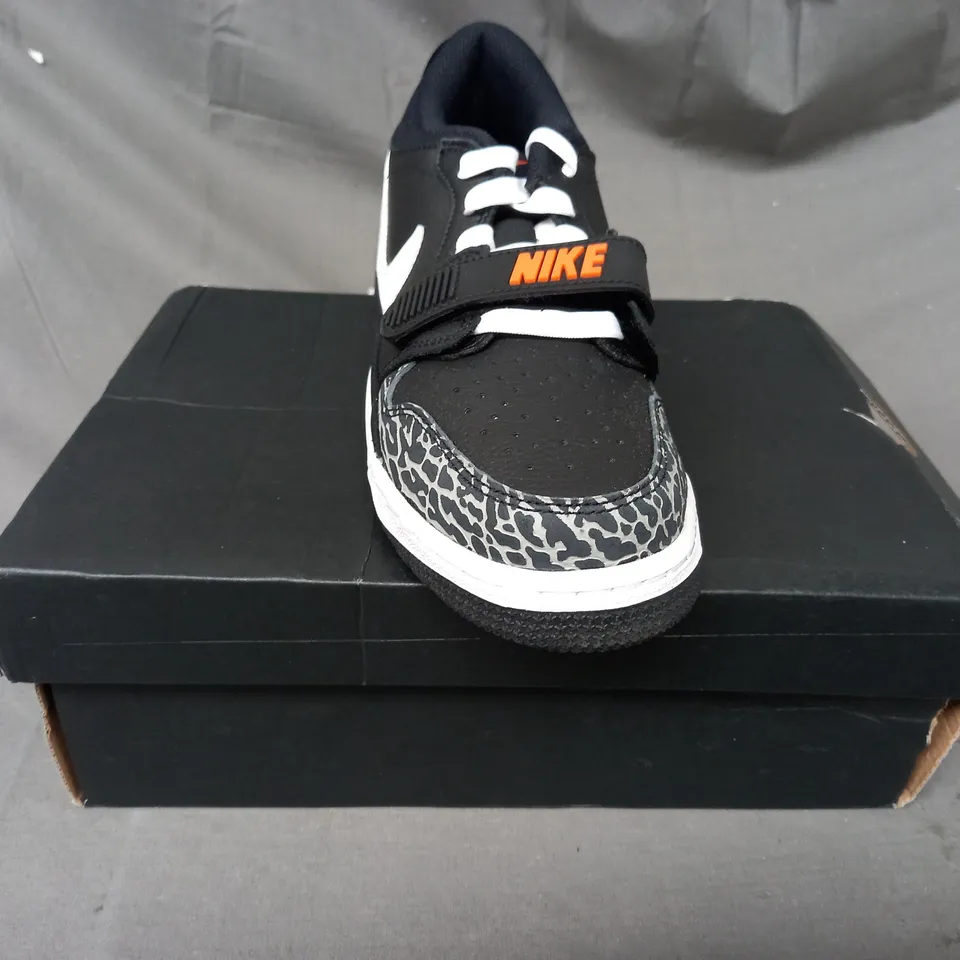 BOXED PAIR OF NIKE AIR JORDAN LEGACY 312 LOW SHOES IN BLACK/GREY/WHITE/ORANGE UK SIZE 6