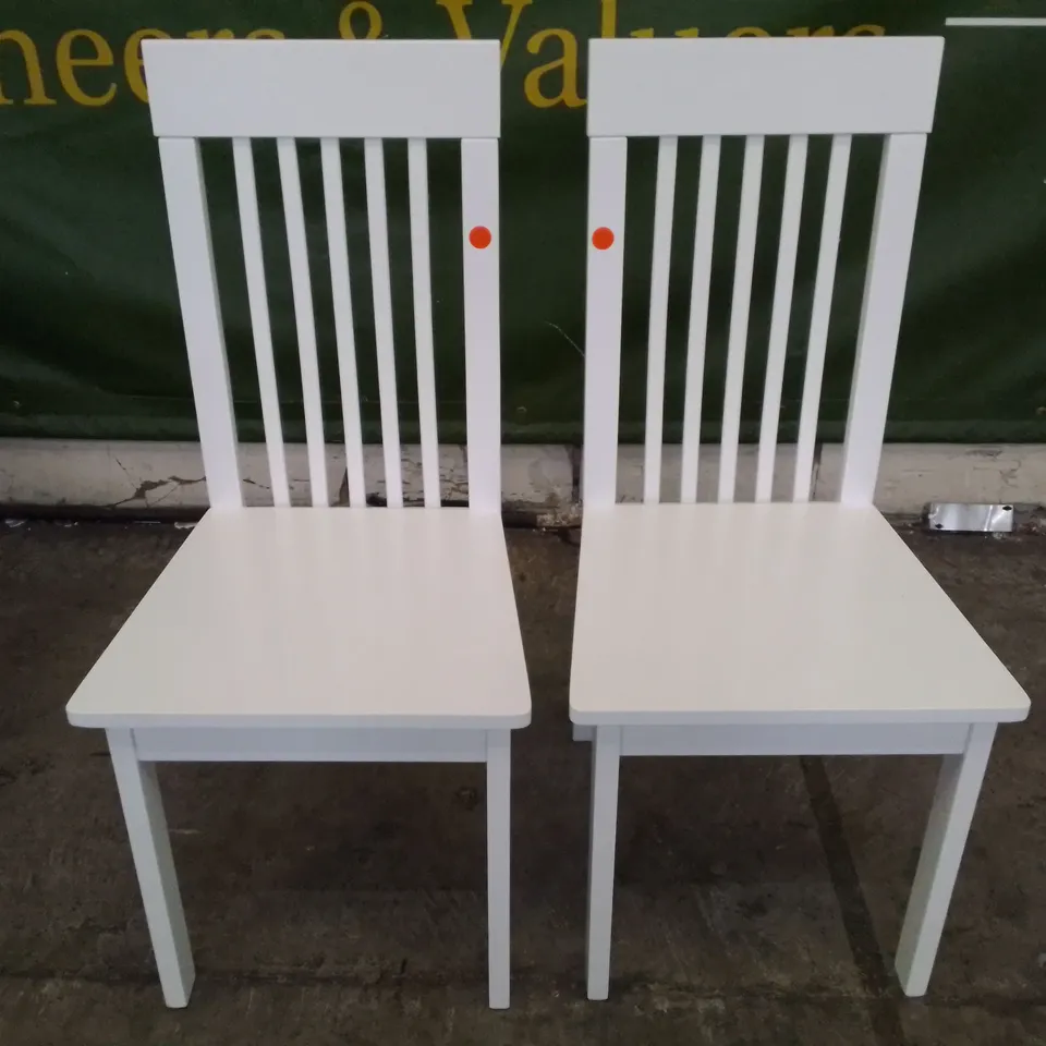SET OF 2 NEW OXFORD WHITE DINING CHAIRS 