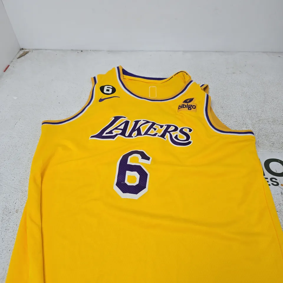 NIKE LOS ANGELES LAKERS REPLICA BASKETBALL JERSEY – JAMES #6 - SIZE UNSPECIFIED