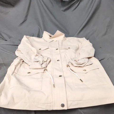 SOSANDAR STONE LIGHTWEIGHT CINCHED-WAIST SUMMER JACKET – UK 10