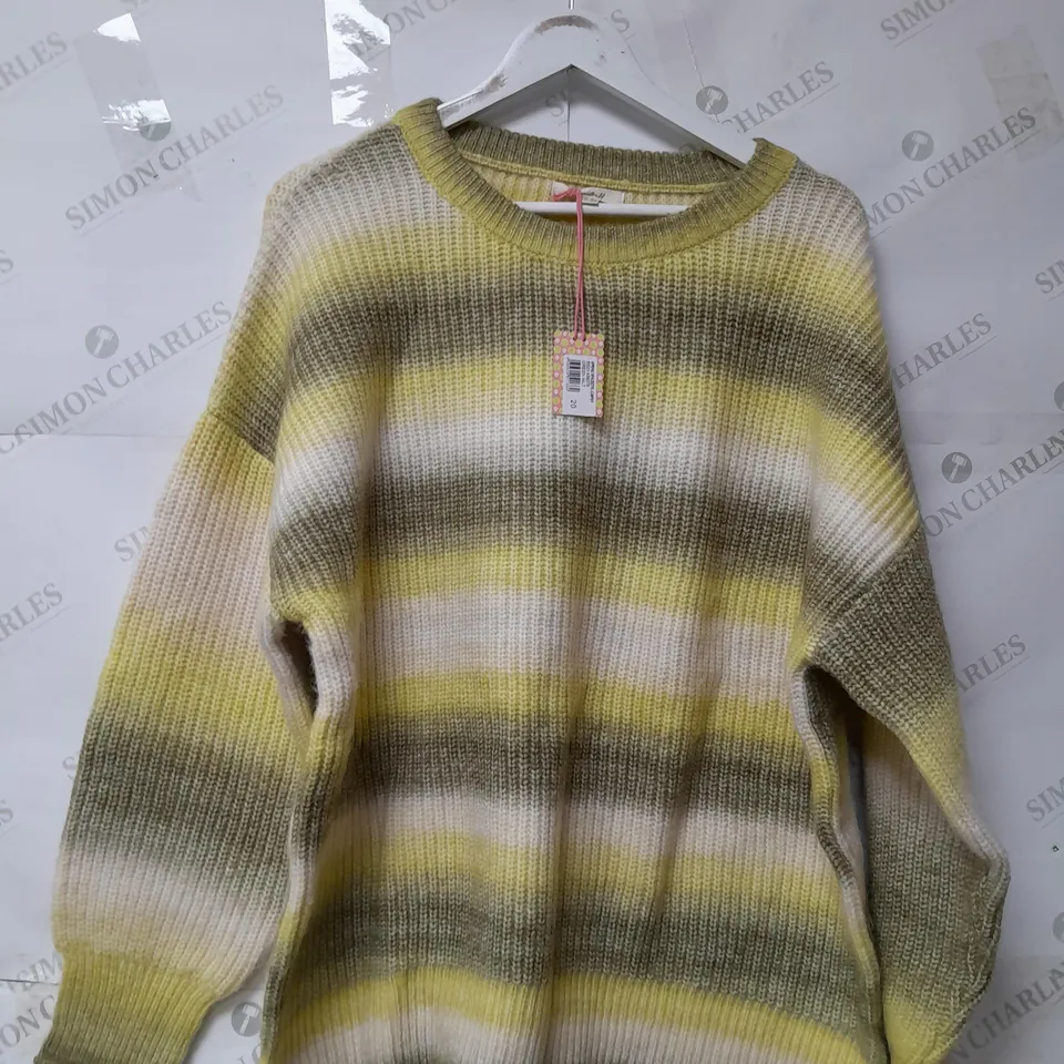 WHITE STUFF LADIES JUMPER YELLOW MULTI SIZE 20