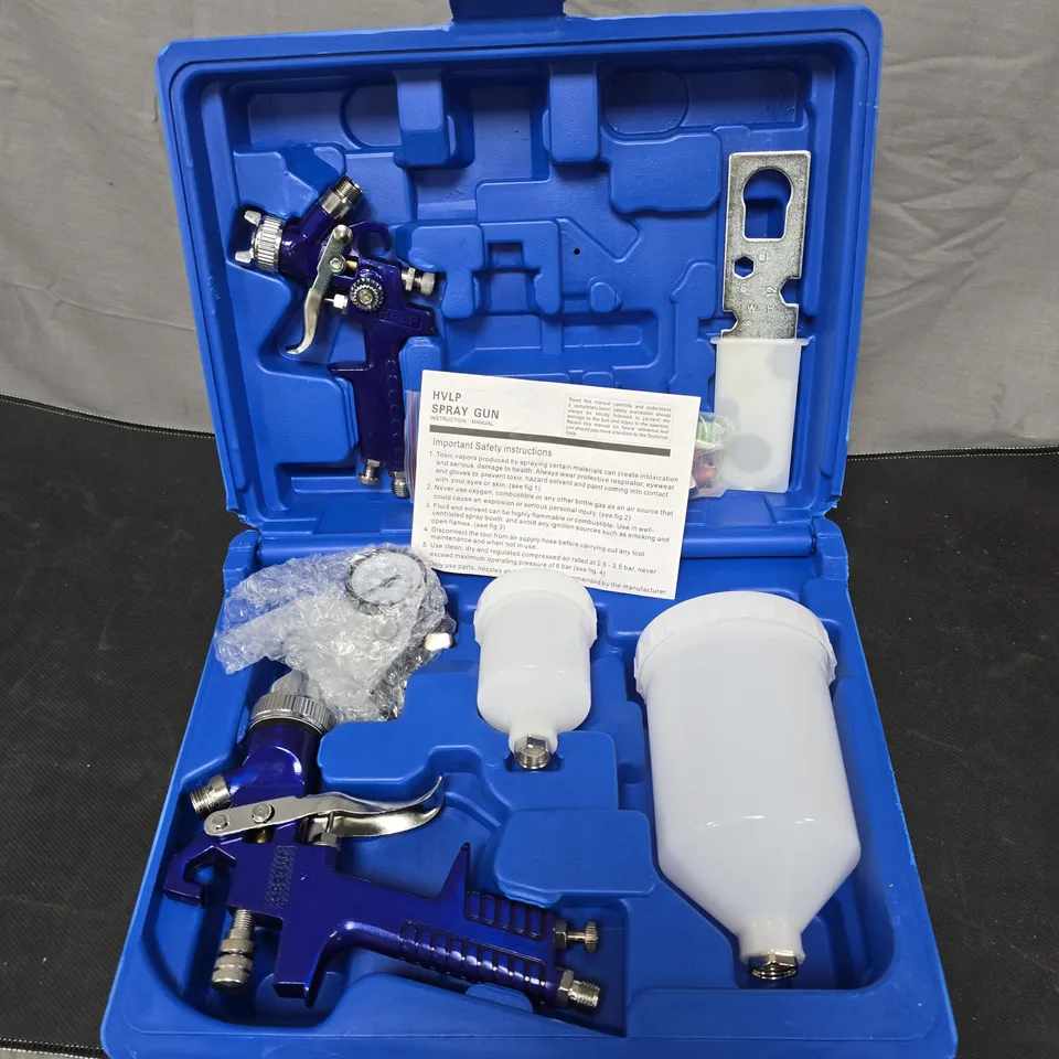 HVLP SPRAY GUN KIT IN BLUE CASE (VERIFY MODEL)