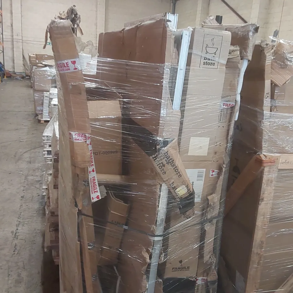 PALLET CONTAINING APPROXIMATELY 9x BRANDED GLASS SHOWER ENCLOSURES