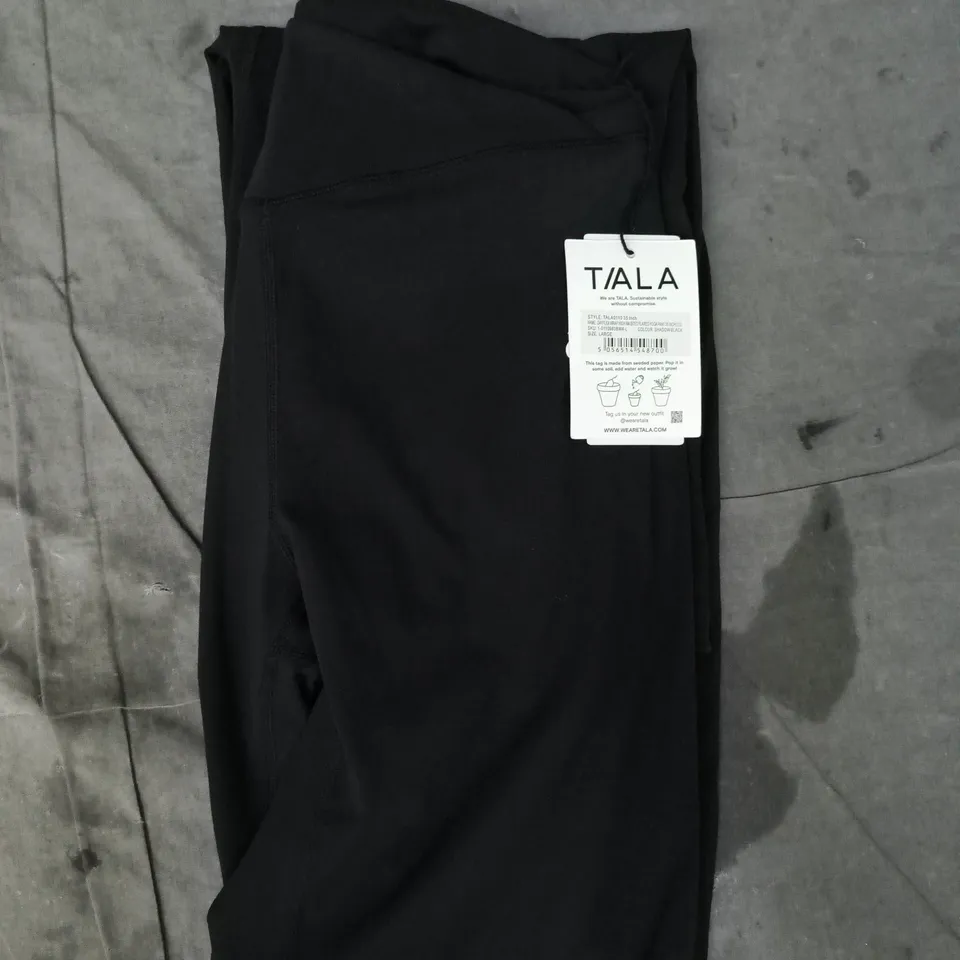 T/ALA DAYFLEX WRAP HIGH WAISTED FLARED YOGA PANTS IN BLACK SIZE LARGE