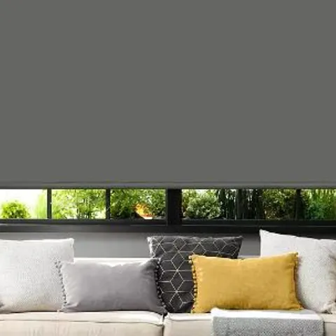 PLAIN BLACKOUT ROLLER BLIND 120x CHARCOAL