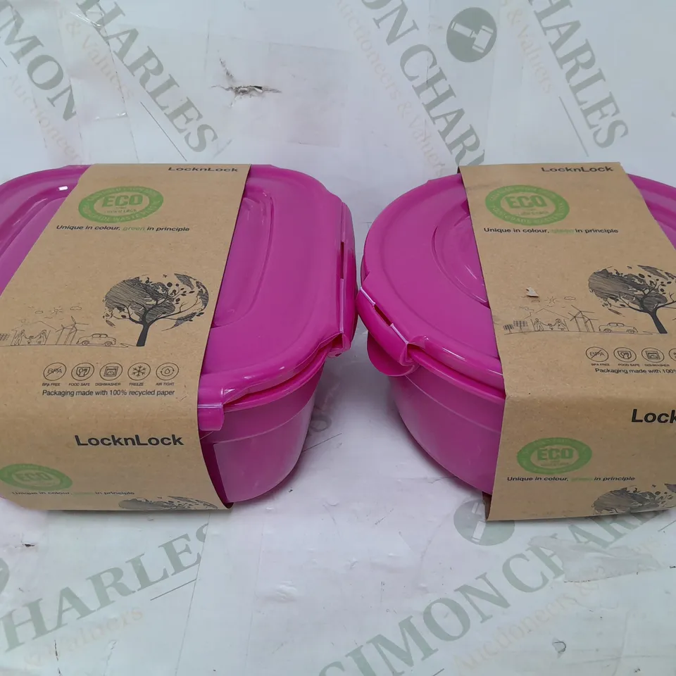 BOXED LOCKNLOCK SET OF NESTING TUPPERWARE IN PINK