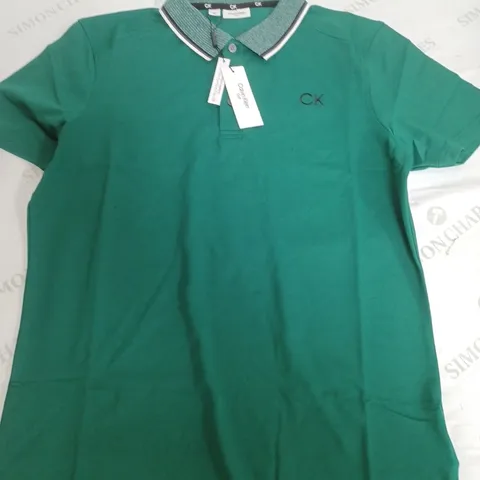 CALVIN KLEIN GOLF GREEN POLO SHIRT - SMALL
