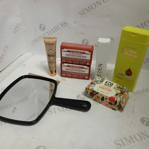 LOT OF APPROXIMATELY 20 ASSORTED HEALTH & BEAUTY ITEMS, TO INCLUDE DR BRONNER SOAP, COLLAGEN SHAMPOO, L'OREAL FOUNDATION, ETC
