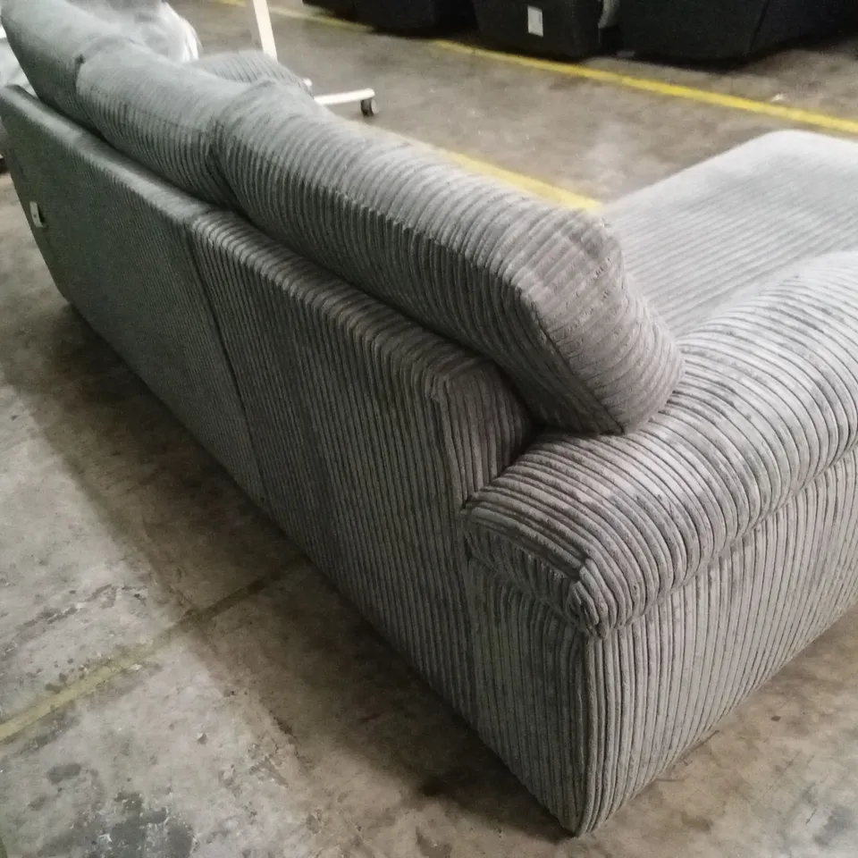 AMALFI STANDARD BACK FABRIC LEFT HAND 3 SEATER CHAISE SOFA - CHARCOAL RRP £899