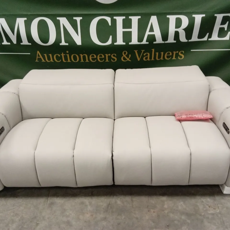 QUALITY DESIGNER ITALIAN MADE GIORGIO 3 SEATER ELECTRIC RECLINER LEATHER SOFA