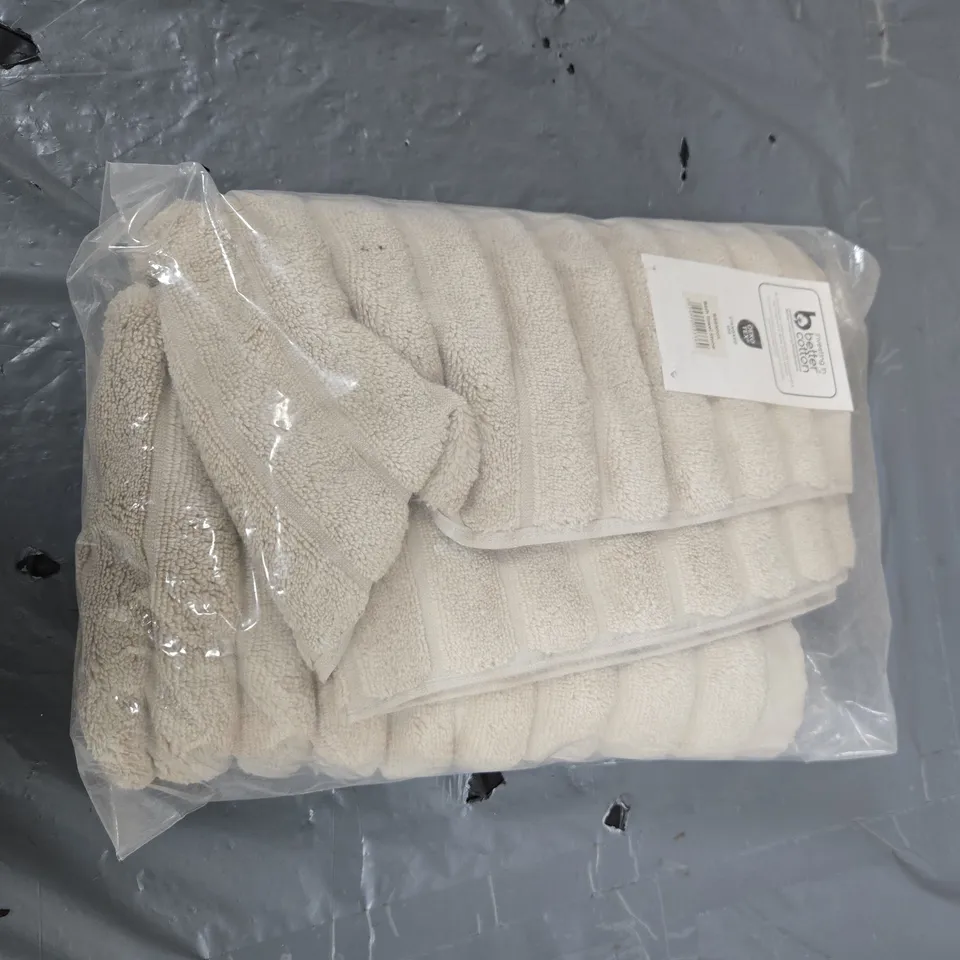 RIBBLETON BATH TOWELS – STONE (BEIGE), 2-PACK