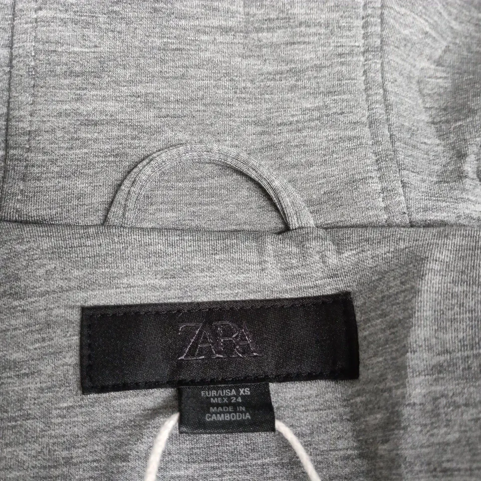 ZARA GREY ZIP-UP HOODIE JACKET, XS – WOMEN