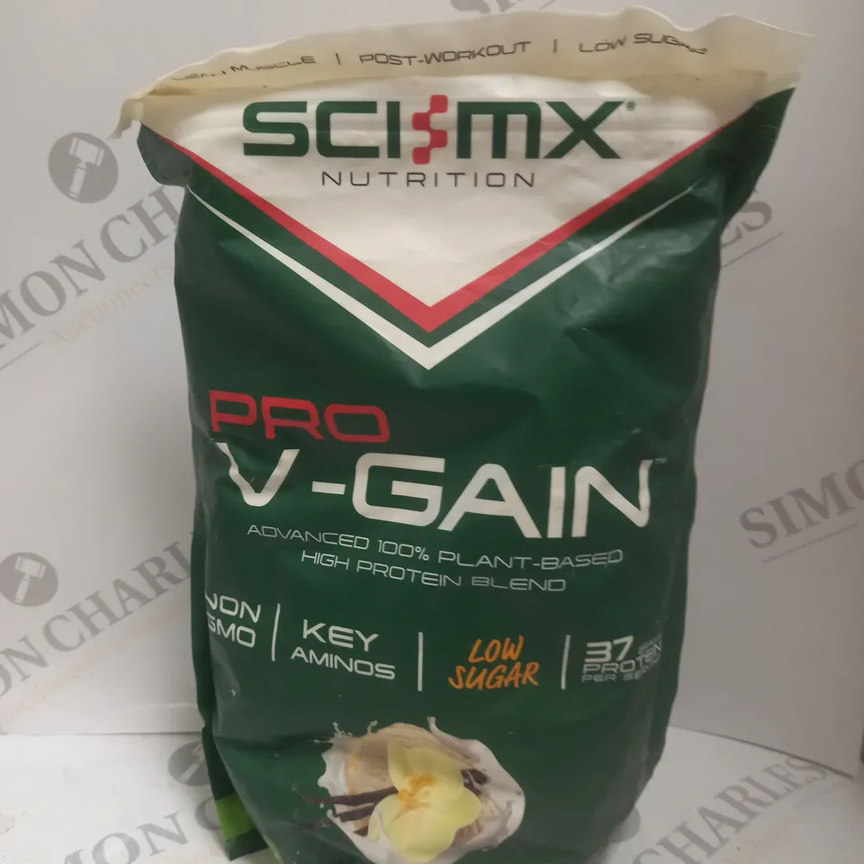 SEALED SCI-MX PRO V-GAIN PLANT BASED HIGH PROTEIN BLEND - VANILLA - 900G