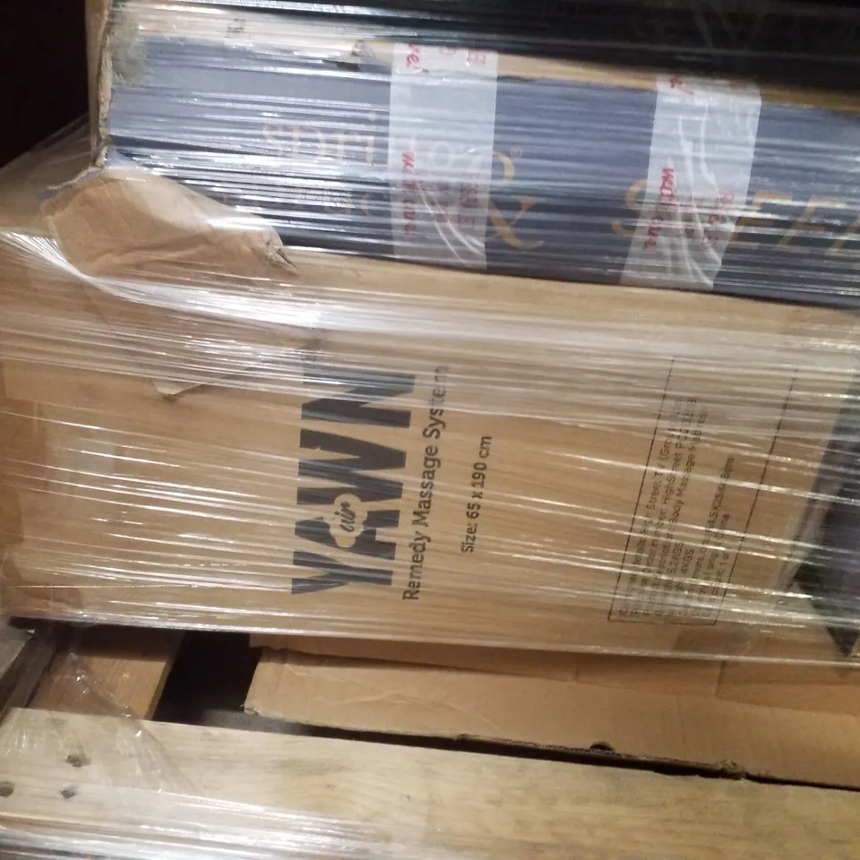 PALLET CONTAINING ASSORTED CLOTHES AIRERS & INFLATABLE MATTRESS