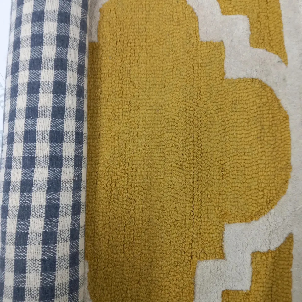 SAFAVIEH YELLOW GOLD HAND TUFTED RUG GEOMETRIC PATTERN 61 X 91CM