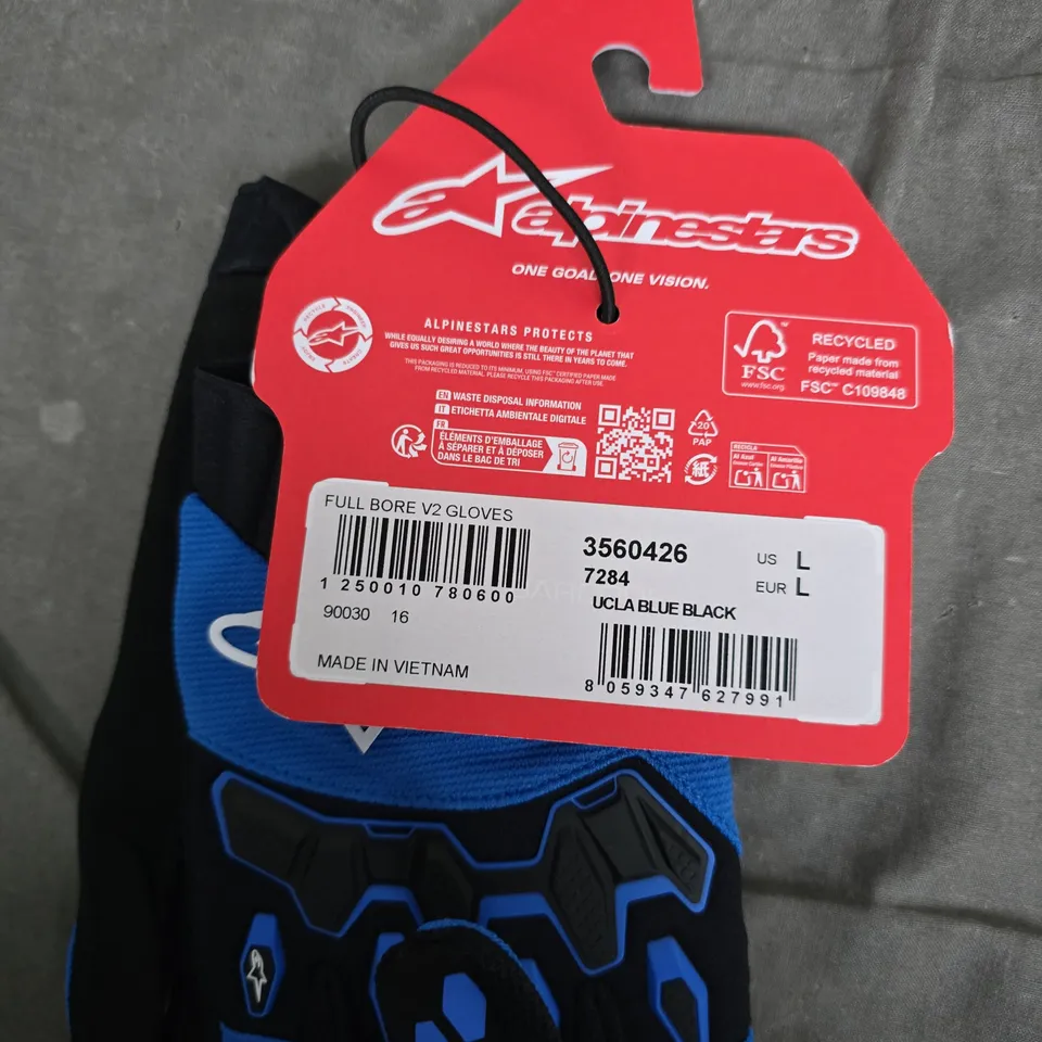 ALPINESTARS FULL BORE GLOVES – UCLA BLUE/BLACK – US L / EU L