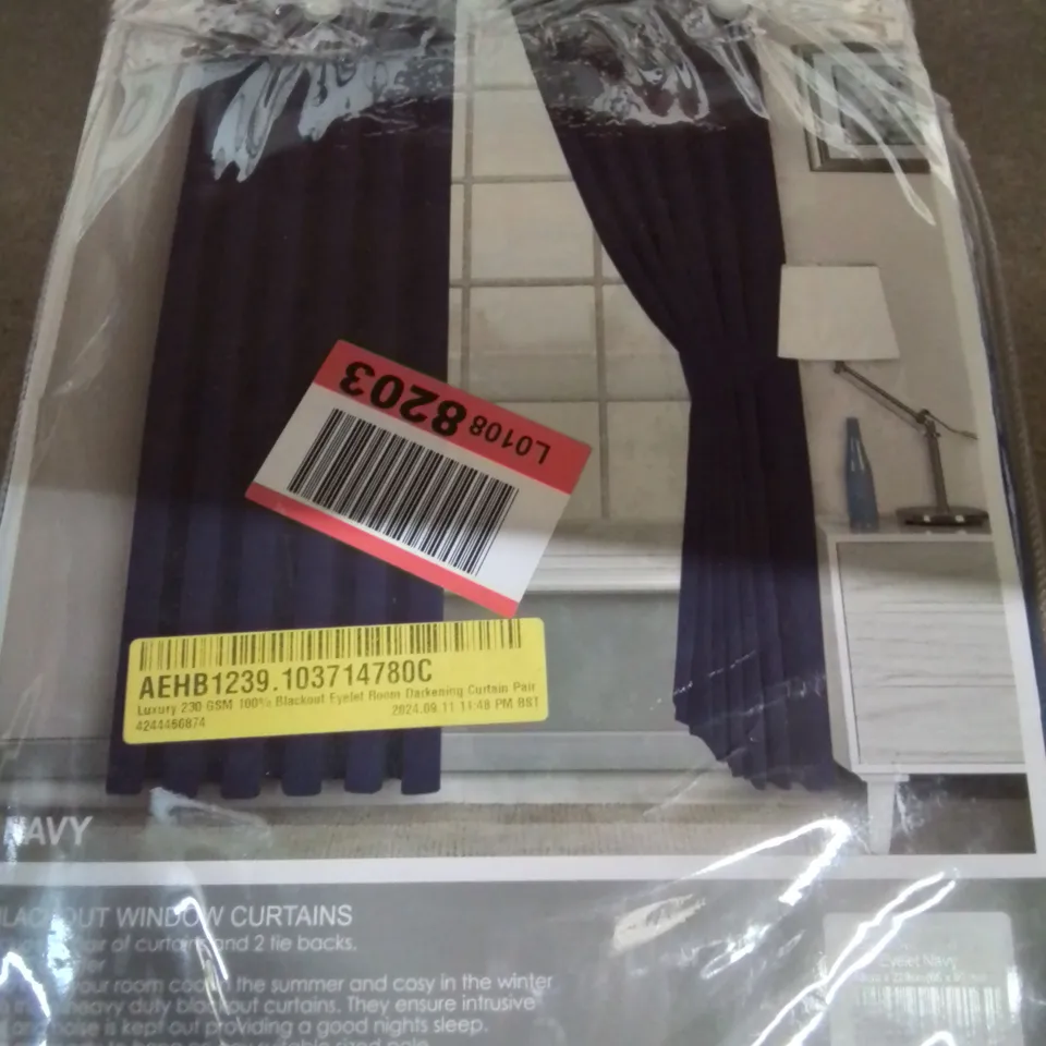 LUXURY 230 GSM BLACKOUT EYELET ROOM CURTAINS 