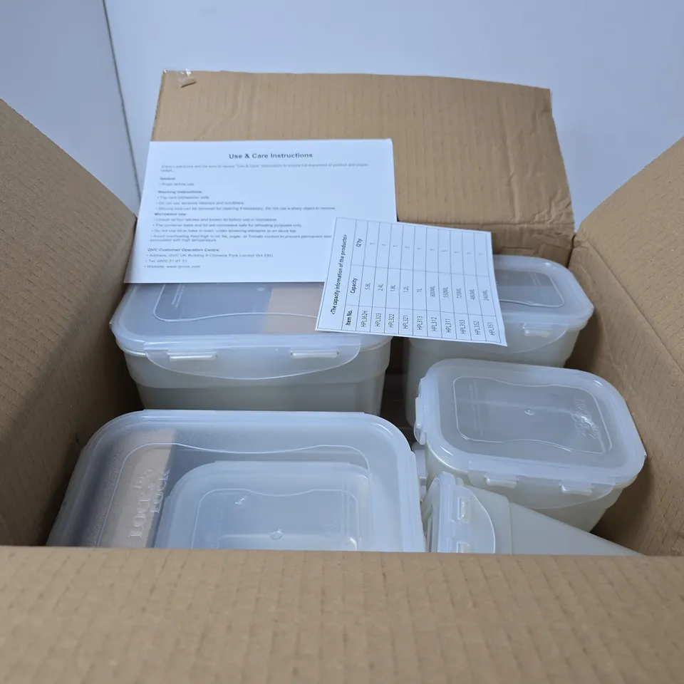 LOCKNLOCK 10 PIECE ASSORTED SHAPE STORAGE SET