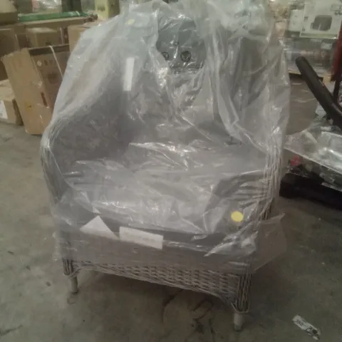 GREY RATTAN CHAIR WITH CUSHIONS