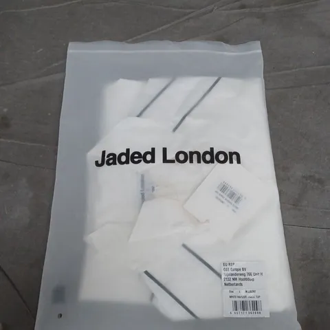 JADED LONDON WHITE TRACK TOP – BRAND LABEL, NEW WITH TAGS SIZE L