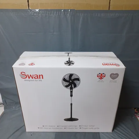 BOXED SWAN FREESTANDING STAND FAN