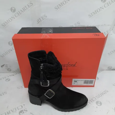 BOXED RUTH LANGSFORD CASUAL BOOTS, BLACK - SIZE 3