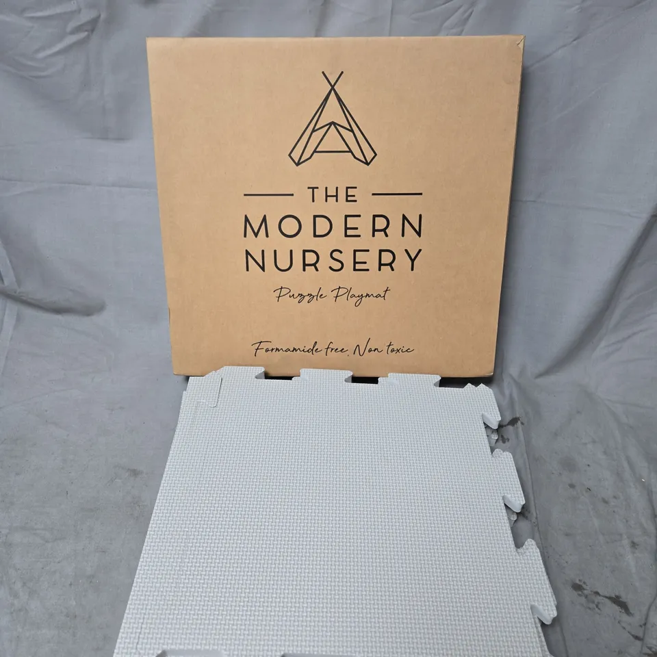 THE MODERN NURSERY PUZZLE PLAYMAT EXTENSION – DOVE (4PCS) - FOG GREY