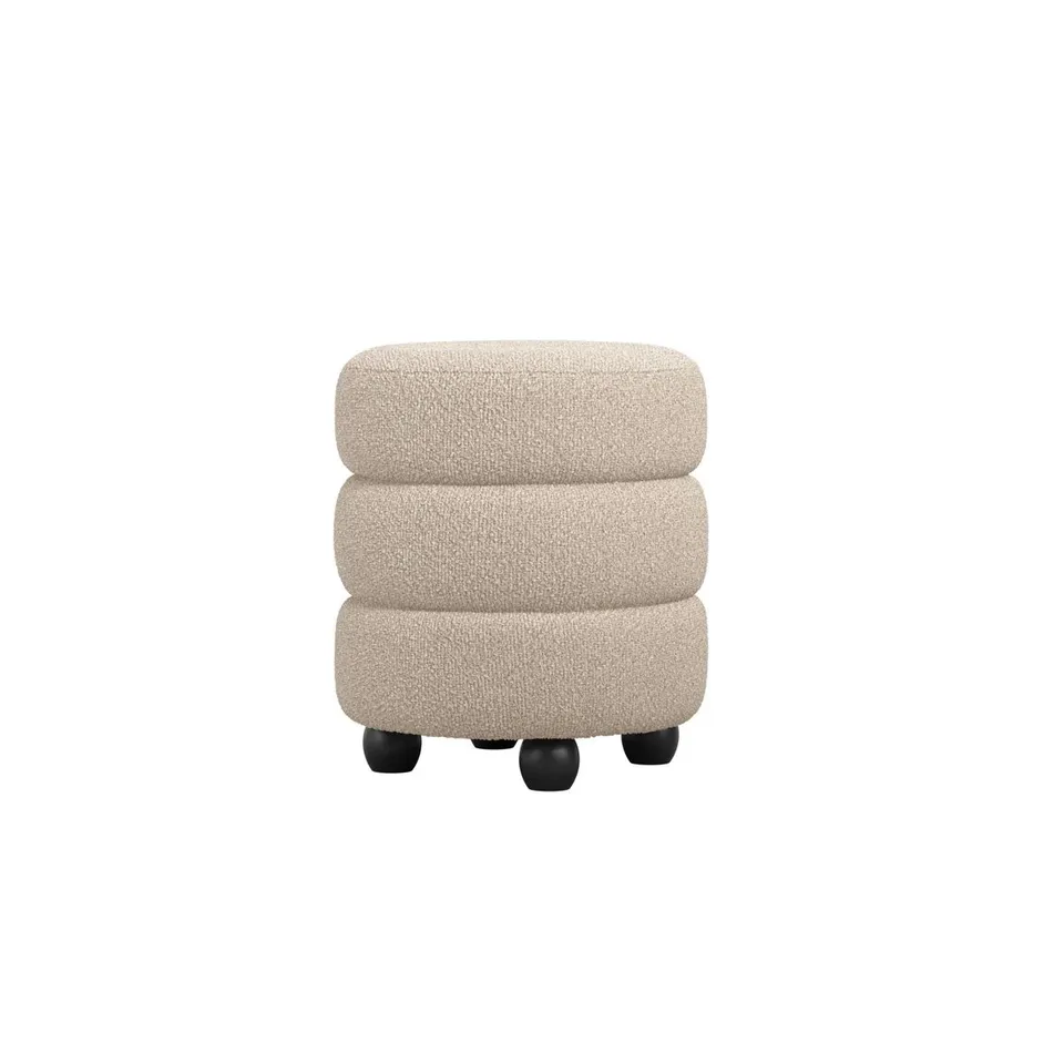 BOXED CAUE ROUND OTTOMAN POUFFE 