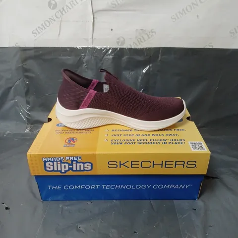 SKECHERS SLIP-INS TRAINERS PURPLE GLITTER SIZE 6