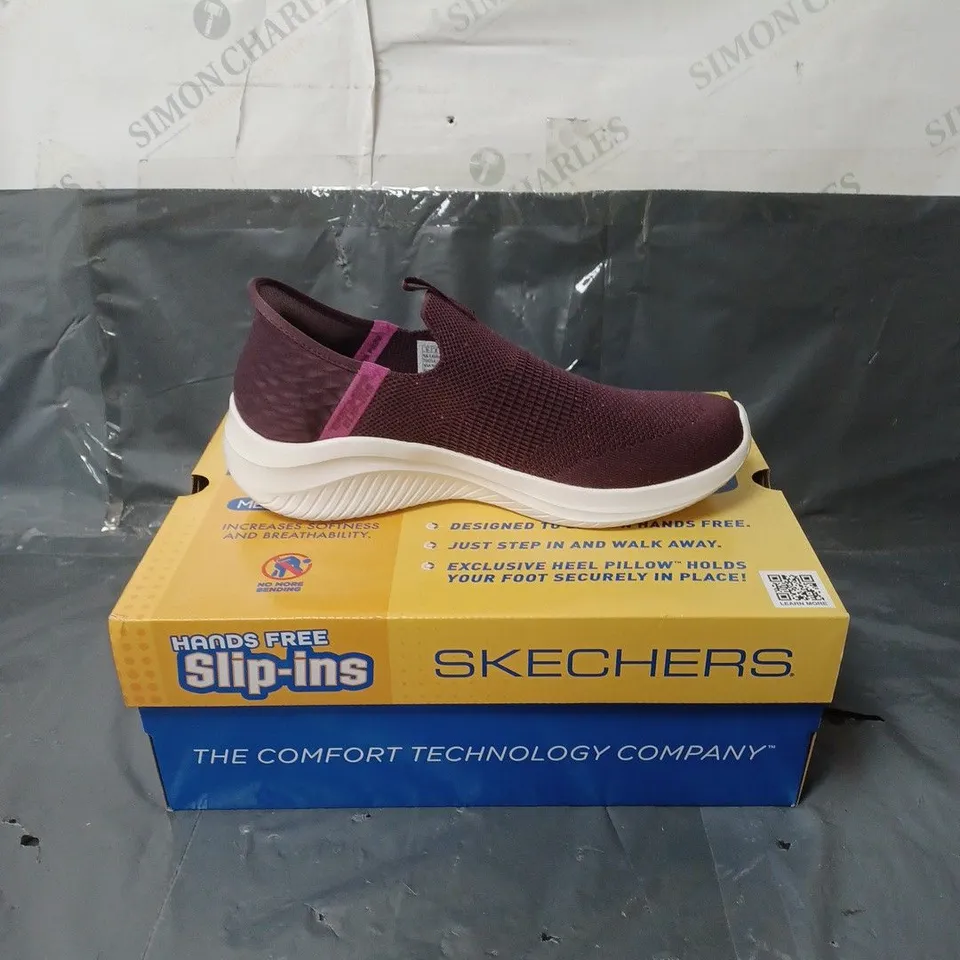 SKECHERS SLIP-INS TRAINERS PURPLE GLITTER SIZE 6
