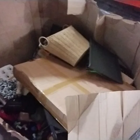PALLET OF ASSORTED ITEMS TO INCLUDE;CUSHIONS,MATS,BASKET,CLOTHING'S,FAN,ETC