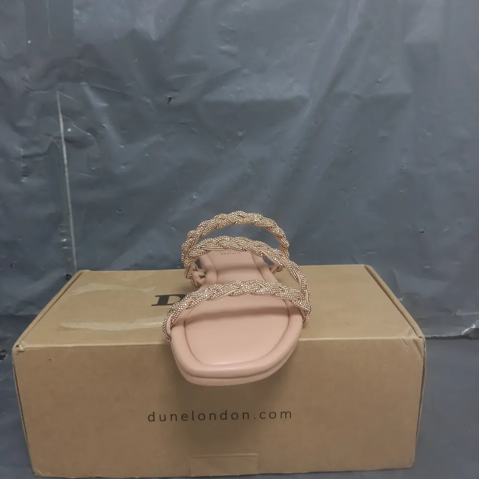 DUNE LONDON LASSA EMBELLISHED SANDALS BLUSH SIZE 6