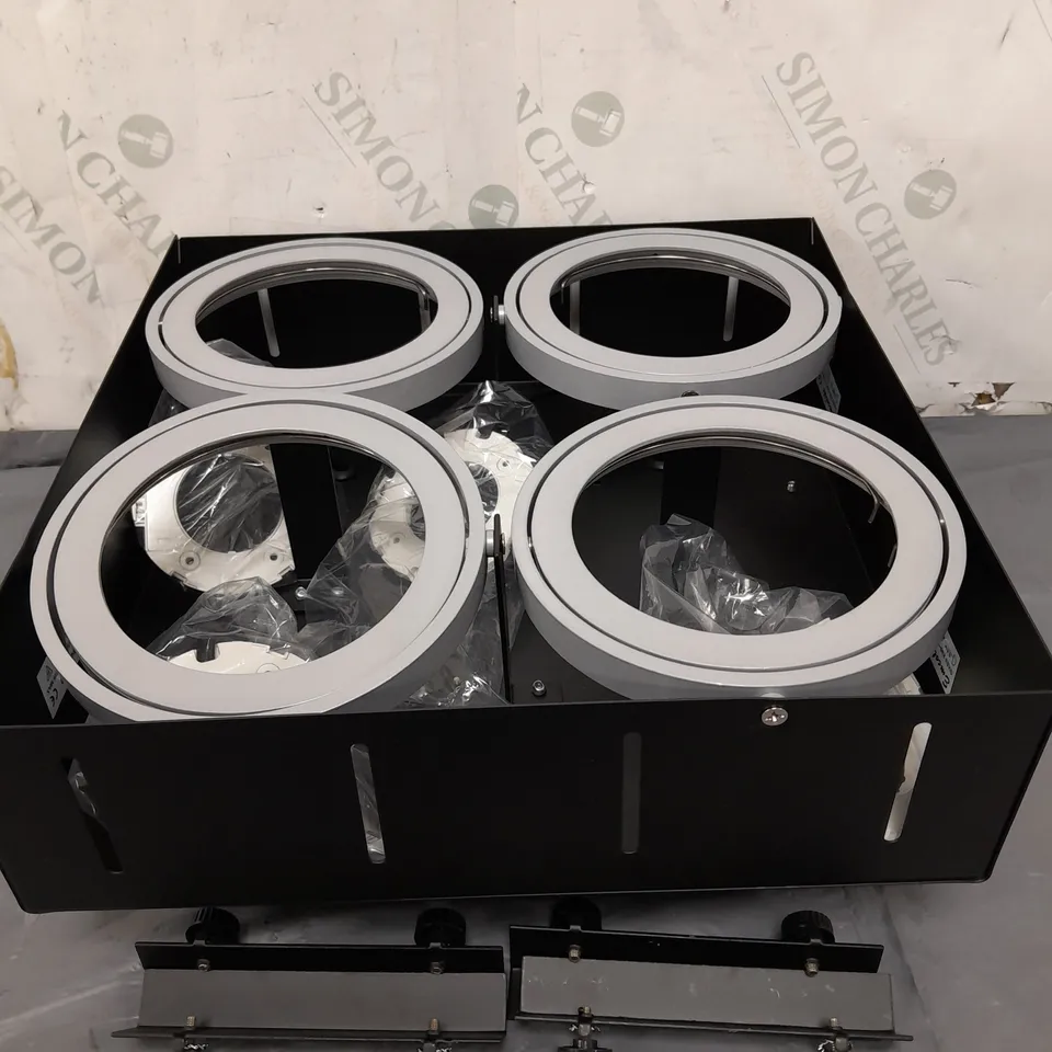 8 BOXED BRAND NEW EMCOLITE CFL AR111 TRIMLESS DOWNLIGHTS - COLLECTION ONLY