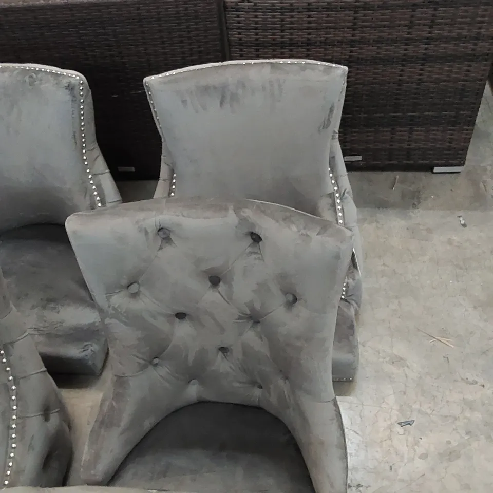 4 X ASSORTED DINING CHAIR SEATS IN GREY 