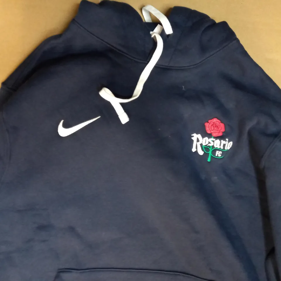 DESIGNER ROSARIO FC HOODIE IN THE STYLE OF NIKE, BLUE SIZE M