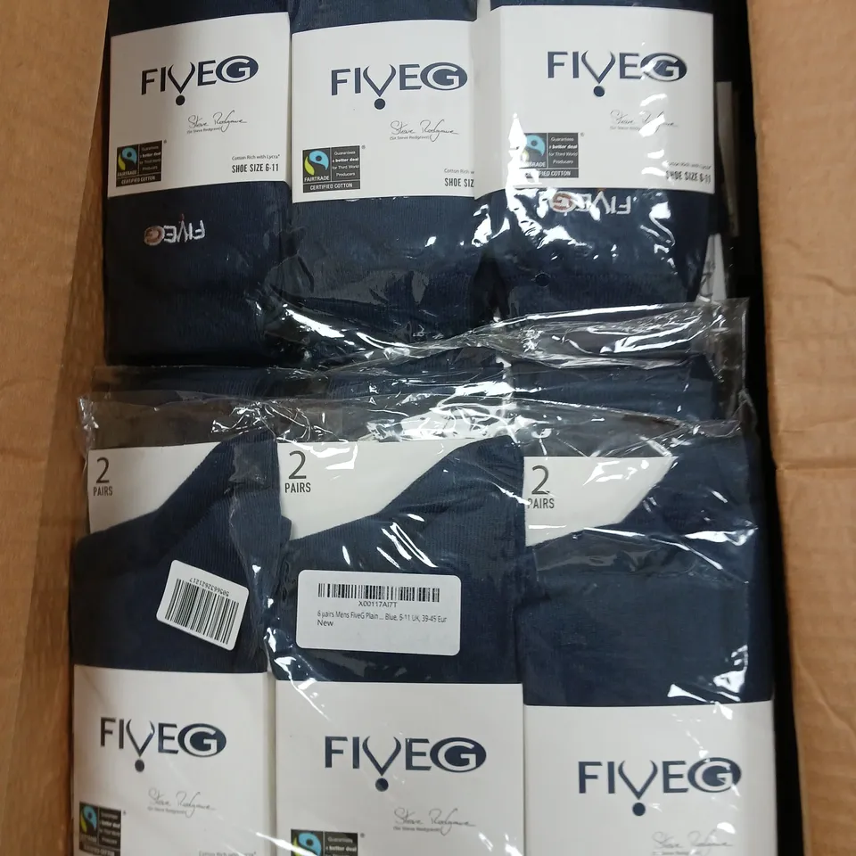 APPROXIMATELY 25 PACKS OF FIVE G CLASSIC SUIT SOCKS IN NAVY SIZE 6-11