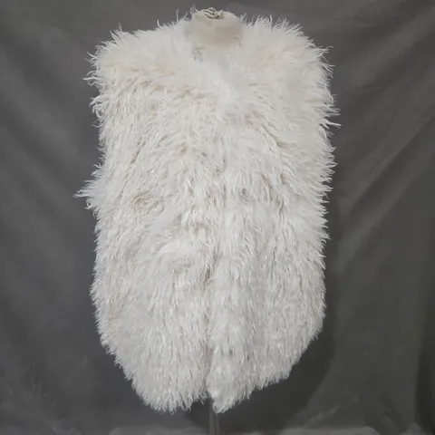 MONSOON MAEVE SHAGGY FAUX FUR GILET IVORY - XXL