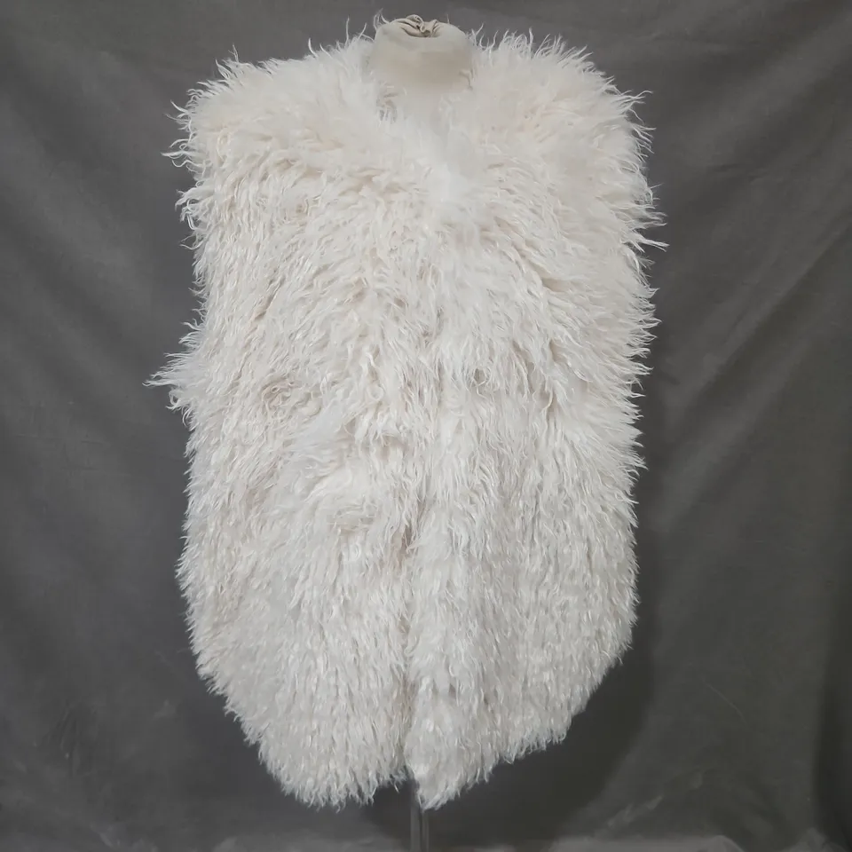 MONSOON MAEVE SHAGGY FAUX FUR GILET IVORY - XXL