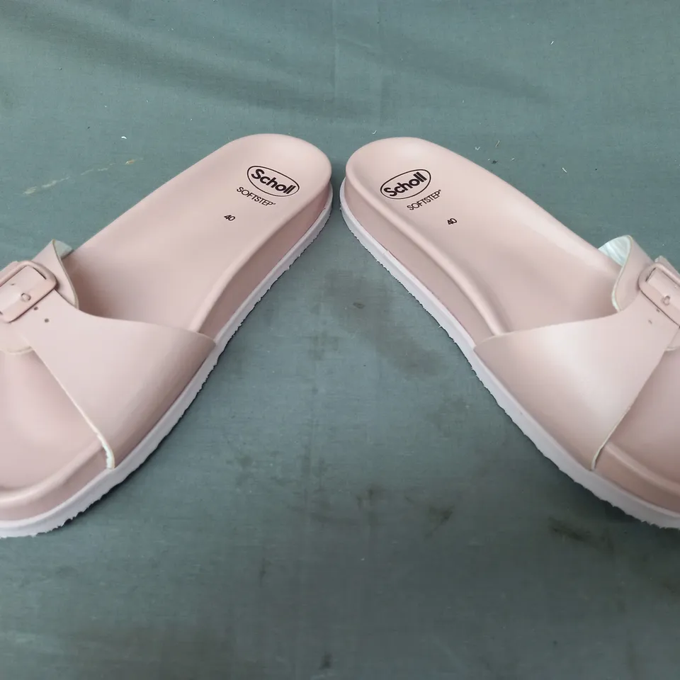 BOXED PAIR OF SCHOLL SANDALS IN PINK SIZE 6.5