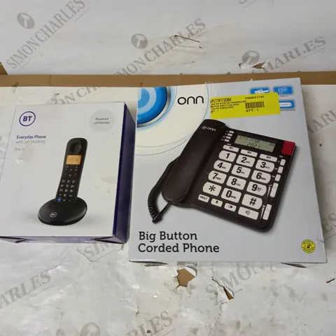 LOT OF 2 LANDLINE PHONES TO INCLUDE ONN AND BT