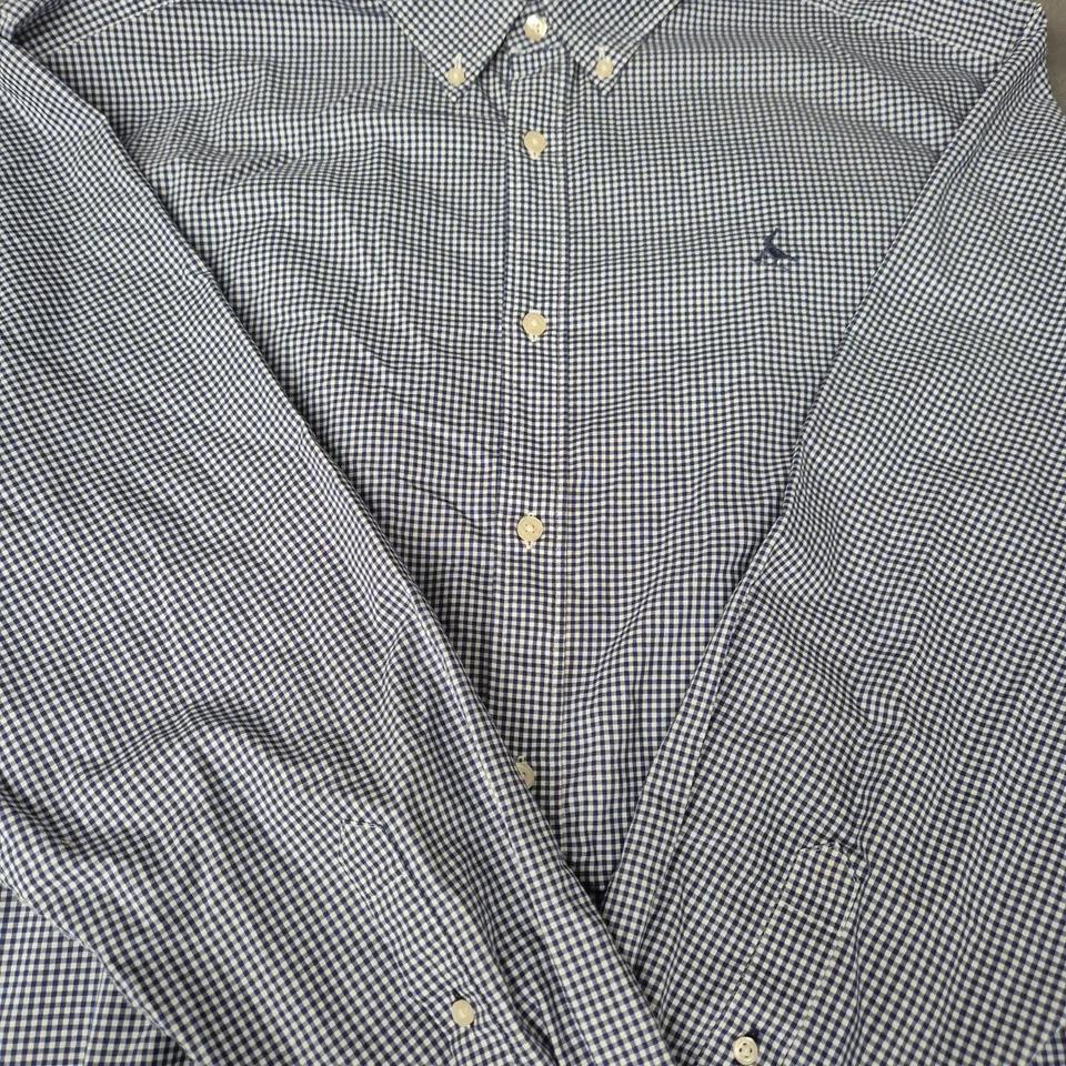 CHARLES TYRWHITT CLASSIC FIT NON-IRON SHIRT – BLUE/WHITE GINGHAM, UK XXL
