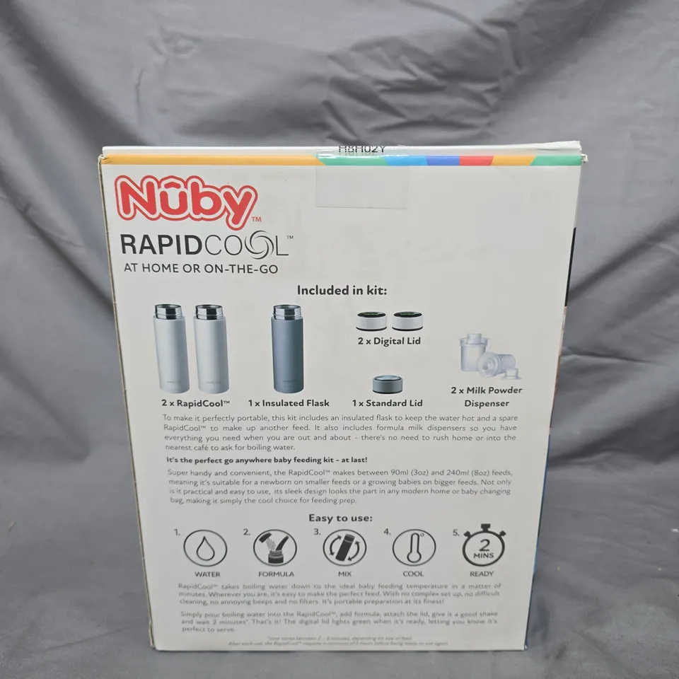 BOXED AND SEALED NUBY RAPIDCOOL BABY FEEDING KIT – INSULATED FLASK & DISPENSERS