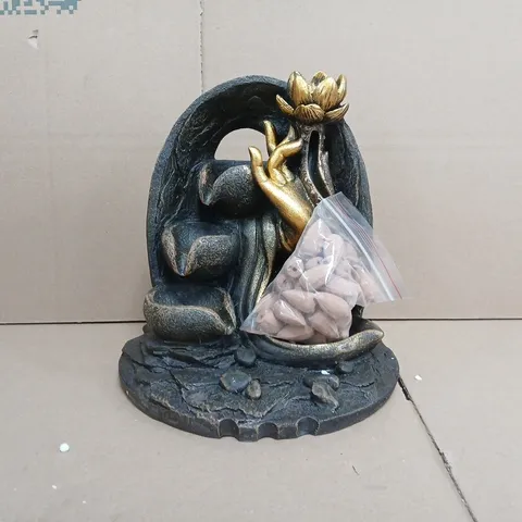 BOXED UNBRANDED 2-IN-1 WATER FOUNTAIN AND BACKFLOW INCENSE BURNER