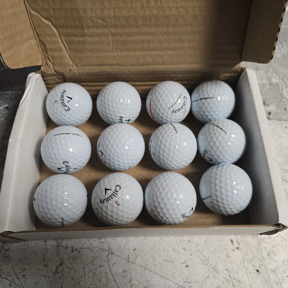 BOX OF APPROXIMATELY 12 CALLAWAY GOLFBALLS