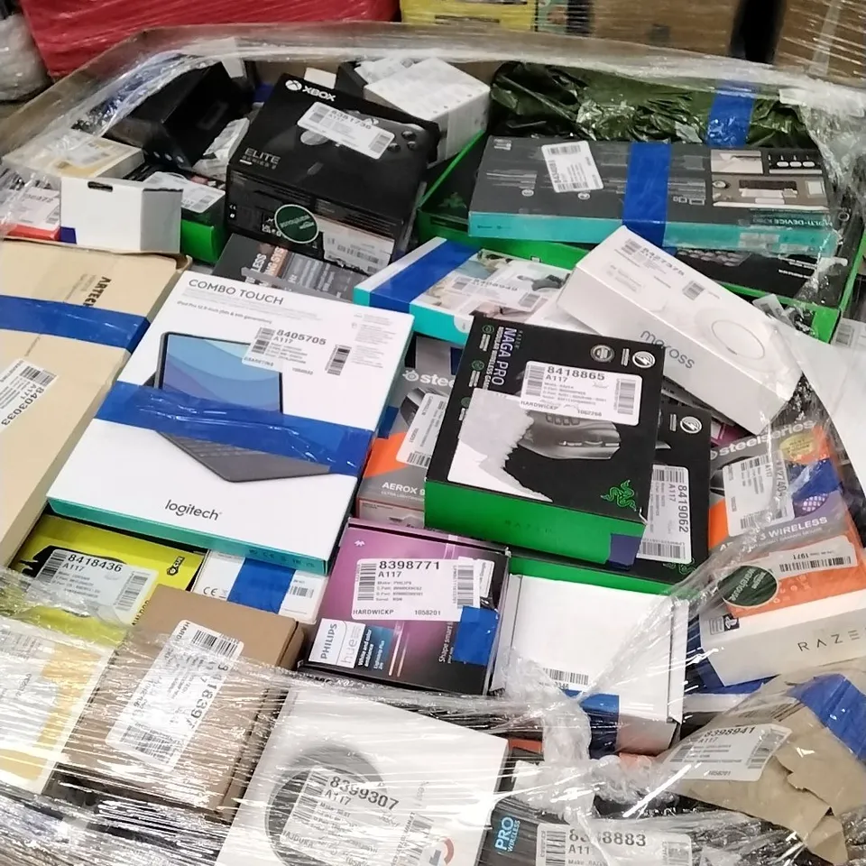 PALLET OF APPROXIMATELY 219 UNPROCESSED RAW RETURN HIGH VALUE ELECTRICAL GOODS TO INCLUDE;