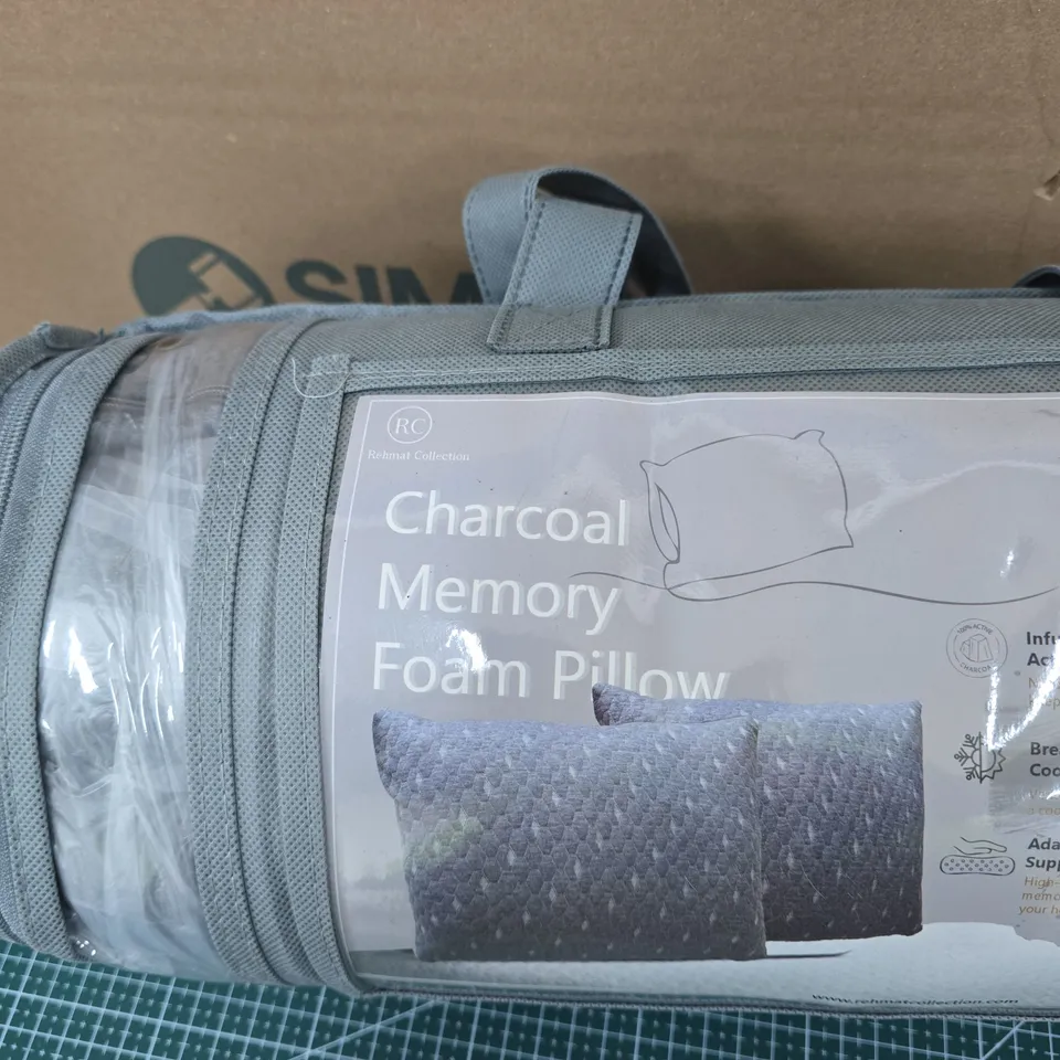 CHARCOAL MEMORY FOAM PILLOW - CHARCOAL-INFUSED MEMORY FOAM, BREATHABLE & SUPPORTIVE