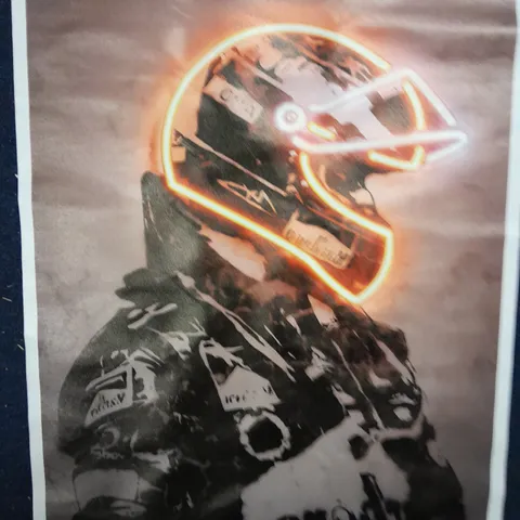 MICHAEL SCHUMACHER NEON DESIGN ART CANVAS PRINT