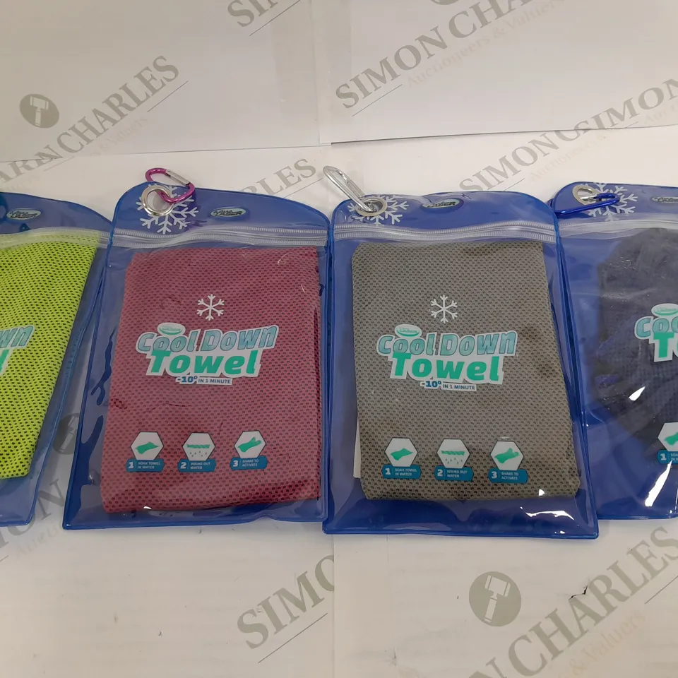 BOXED AQUA LASER SET OF 4 COOL DOWN TOWELS